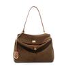 Ladies Frosted Cow Genuine Leather Shoulder Bag Female Luxury Designer Portable Handbags Women's Work Commute Retro Cowhide Bags
