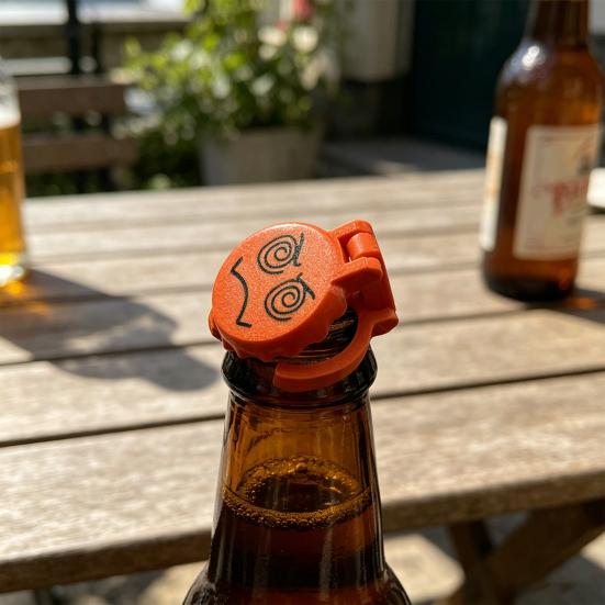 5Pcs 3D Printed Bottle Cap Marker, Reusable Bottle Marking, Multi Functional Drink Label for Party, Beer Soda Cover for Outdoor Camping