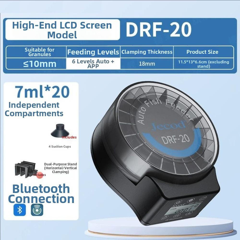 LCD Screen Aquarium Fish Tank Feeder Timing Turtle Feeder Portable Automatic Fish Feeder With Bluetooth