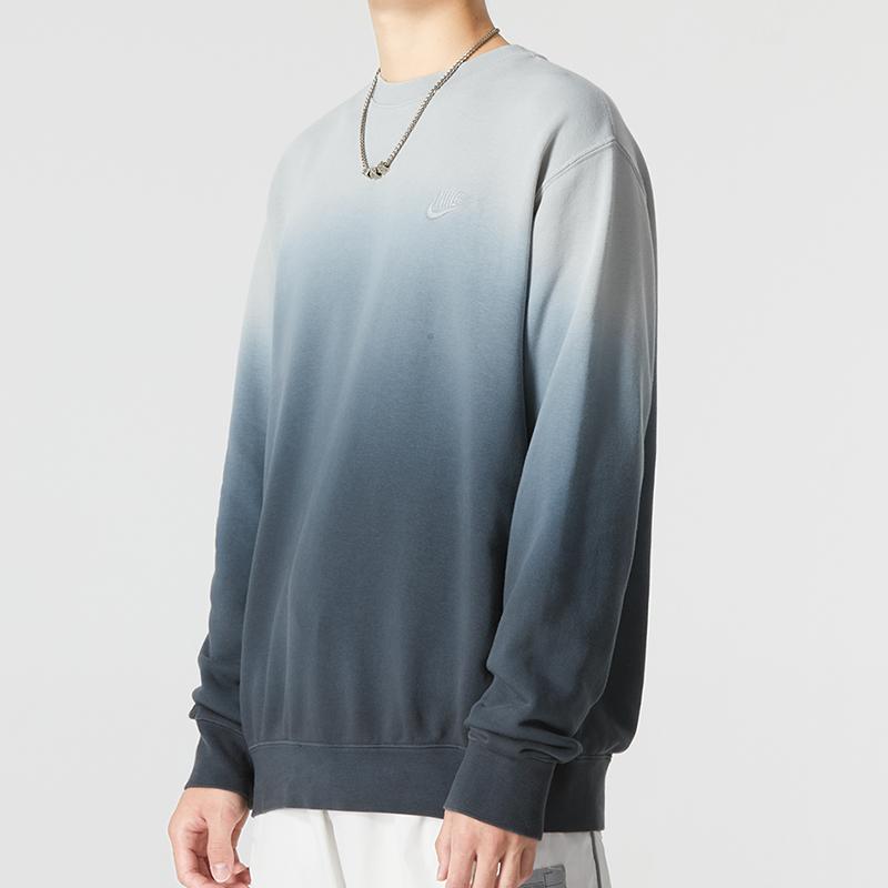 Nike Logo Print Casual Loose Long Sleeve Crew Neck Sweatshirt Men Tops Blue DQ4628-070