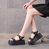 Internet Celebrity Sandals Women's Summer Wear Ins Fairy Wind Spring 2025 New Super Fire Thick Bottom Versatile 7cm Heightening Rhinestone