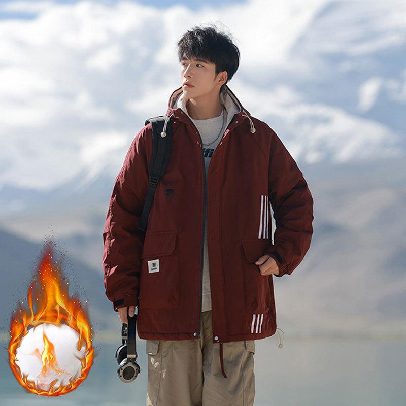 Work Jacket Men's New Spring and Autumn Trendy Handsome Versatile Loose Ins Hong Kong Style Large Size Hooded Jacket