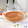 New Round Shape Rattan Basket with Handle Handwoven Storage Tray Portable Multi-purpose Storage Basket Tabletop Display