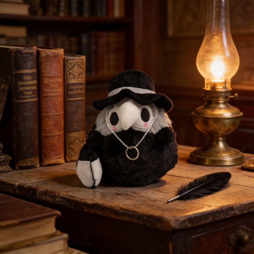 Peluche Medico della Peste Con Caratteristiche Luminescenti al Buio Per Decorazione di Halloween e Collezionisti