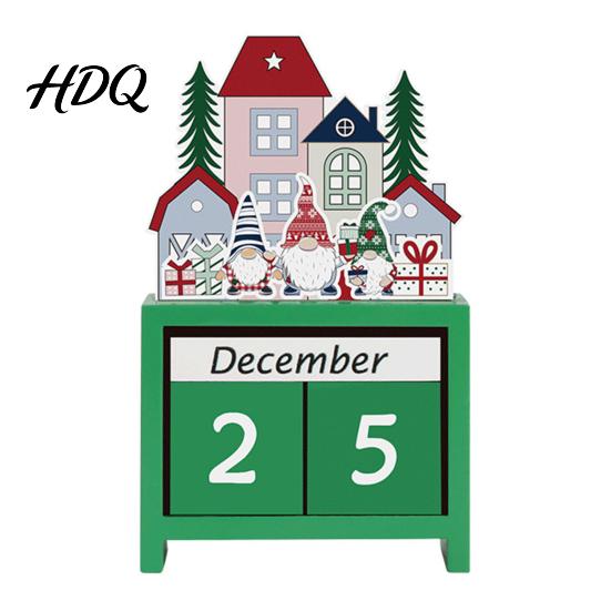 Christmas Countdown Calendar Blocks Desktop Advent with Movable Holiday Home Decor Ornaments Days Until Xmas Ornament for Office Wooden Holidays