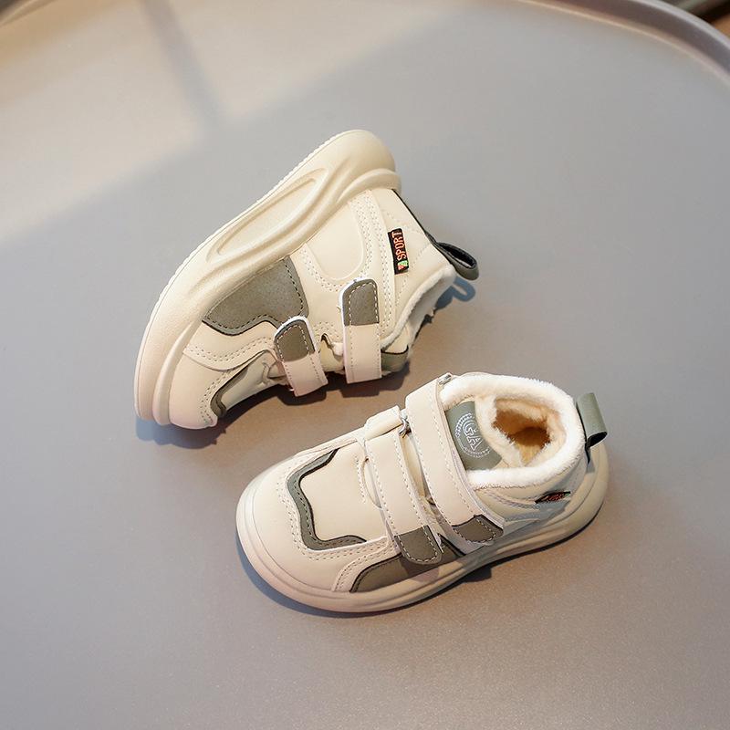 Winter-Baumwollschuhe für Jungen mit Samtfutter - Frostsichere Schneestiefel für kleine und mittelgroße Kinder