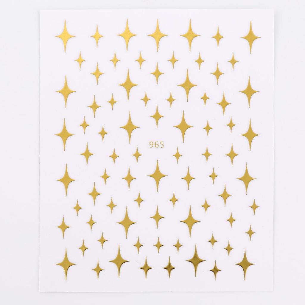 Popular Multi-color Star Nail Art Stickers: DIY Laser Gold & Silver Wearable Adhesive Decals