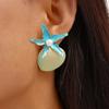 Scallop Shell Drop Earrings Bohemian Starfish Pendant Earrings Retro Starfish Stud Earrings  Girl
