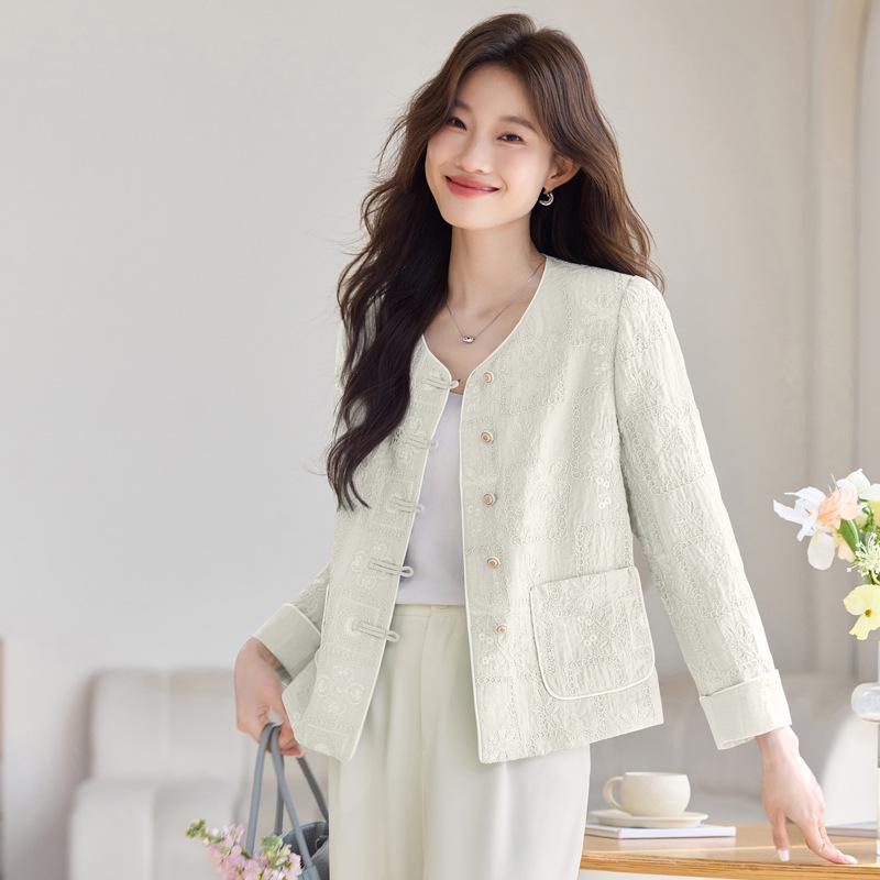 Damen Retro Stickmantel - Frühling/Herbst 2025 Mode für einen jugendlichen Look