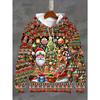 Christmas Santa Reindeer Hoodie Men Women Xmas Tree Print Casual Pullover Hooded Sweatshirt Hip Hop Sport Streetwear Winter Tops