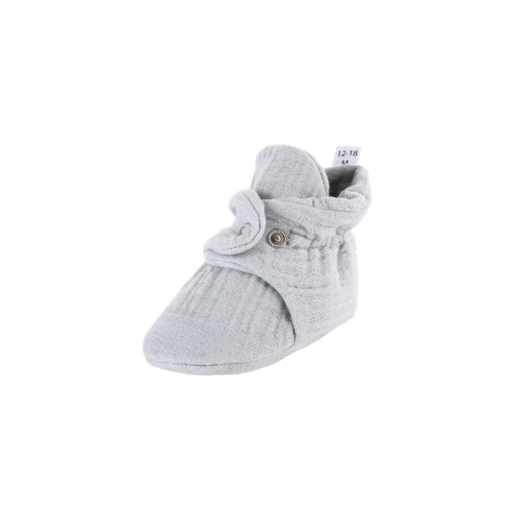 Babyschuhe aus Bio-Baumwoll-Musselin, Hausschuhe für Neugeborene, Beige