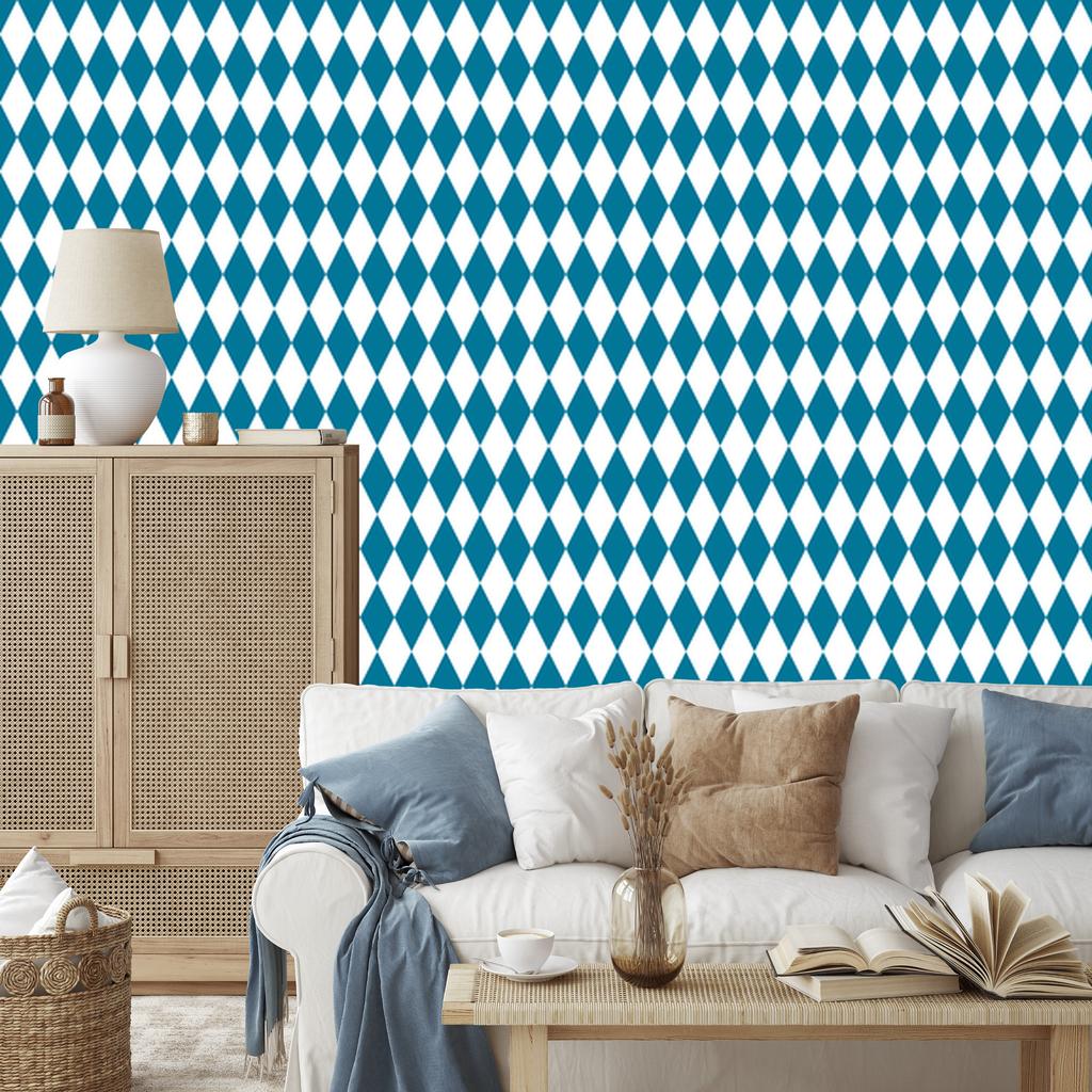 Harlequin Diamonds Turquoise Wallpaper for Living Room and Bedroom 50x1000