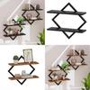 Modern Geometric Iron Art Wall Shelf With Multilayer Storage For Office And Bathroom