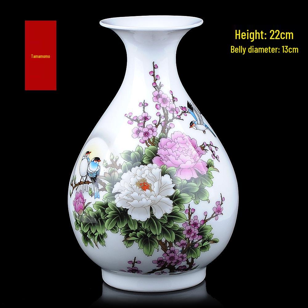 Modern Minimalist Ceramic Vase for Dried Flowers - Porcelain Ornament for Living Room Decor