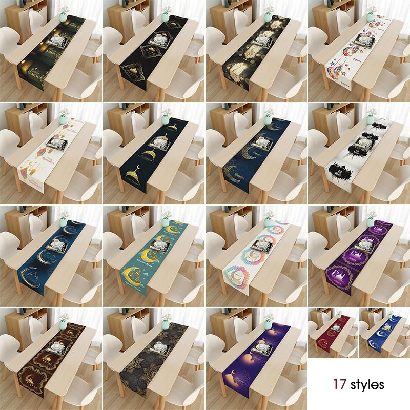 Ramadan Decor Table Runner EID Mubarak Decor Home Tablecloth Ramadan Kareem Islamic Muslim Party Eid Al Adha Gifts