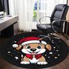 1PC Christmas Pup Office Round Area Rug, Indoor Mat Suitable ForOffice, Under Office Chairs Bedroom Living Room Home Decor, Room Deco f105