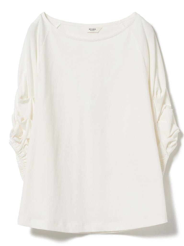 Beams Heart Tee Tuck Sleeve Pullover One Size S/S Women's Off-White