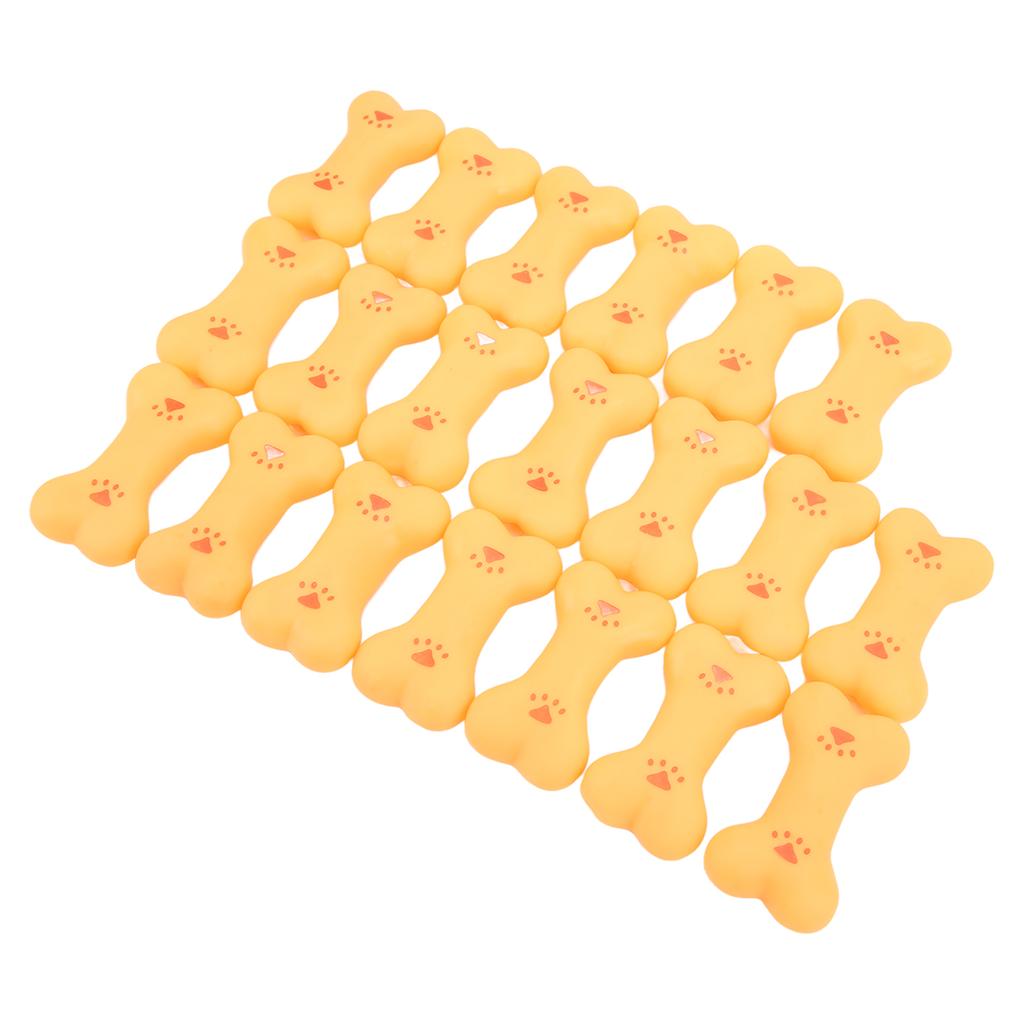 20pcs Rubber Dog Squeaky Bone Toy Teeth Cleaning Dog Bone Chewing Toy for Small Medium Dogs