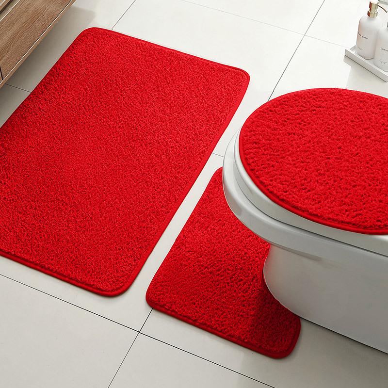 Bathroom Absorbent Foot Mats, Home Bathroom Floor Mats, Door Entry, Door Non-Slip Mats, Simple Three-Piece Set