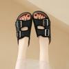 New Womens Sandals Fashion Adjustable Buckle Cork Footbed Slides Outdoor Beach Sliipers with Comfortable Support