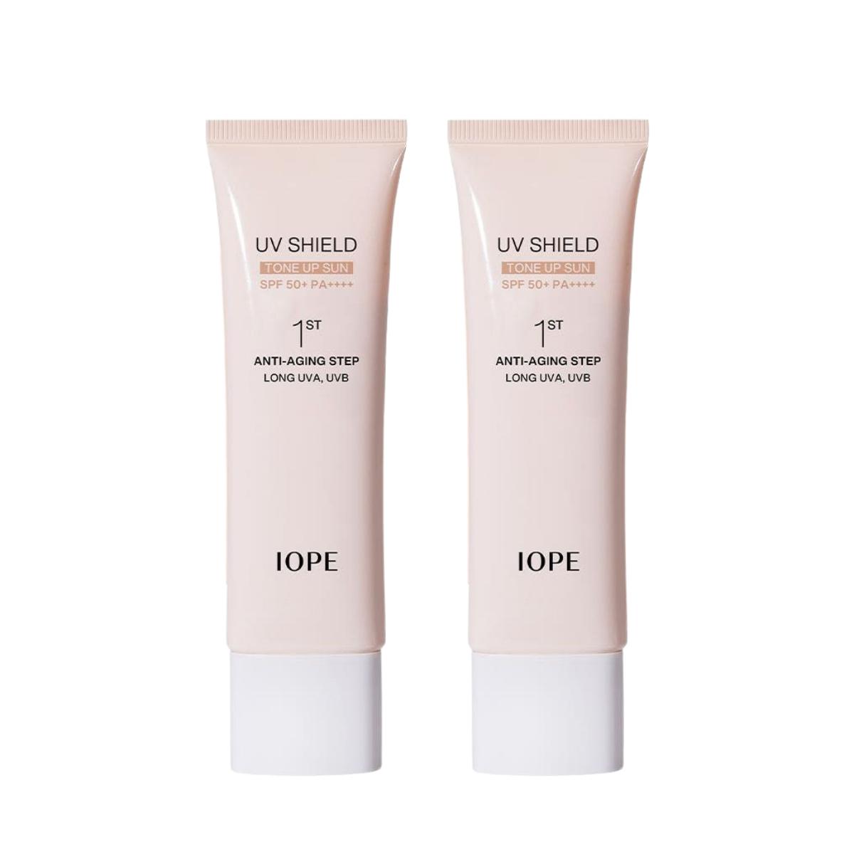 IOPE UV Shield Tone Up Sun Duo Sunscreen SPF50+ PA++++ 50ml 50ml Skin Protection Brightening