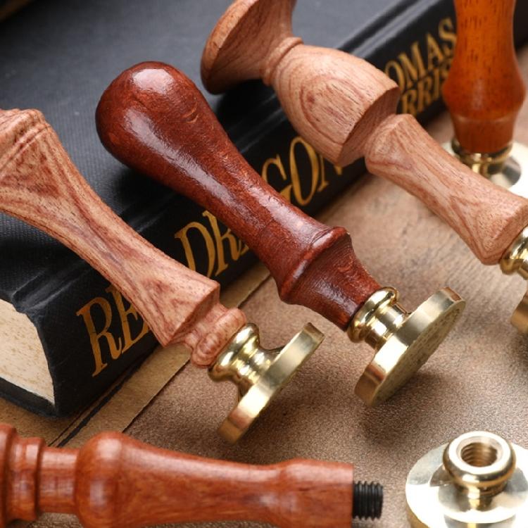 Manico in Legno per Timbro a Ceralacca, Interfacce a Vite Facilmente Sostituibili