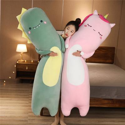 Cute Soft Long Unicorn Pillow Dinosaur Plush Toys Stuffed Office Nap Sleep Pillow Cushion Gift Doll for Kids Girls