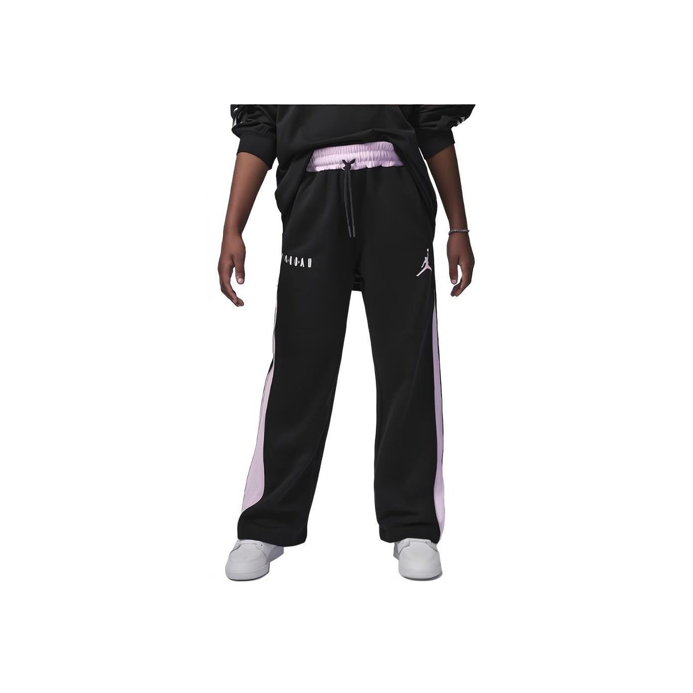 

Jordan Soft Touch Mixed Fleece Logo Print Colorblock Straight-Leg Knitted Track Pants Kids Bottoms Black FV5665-010 L