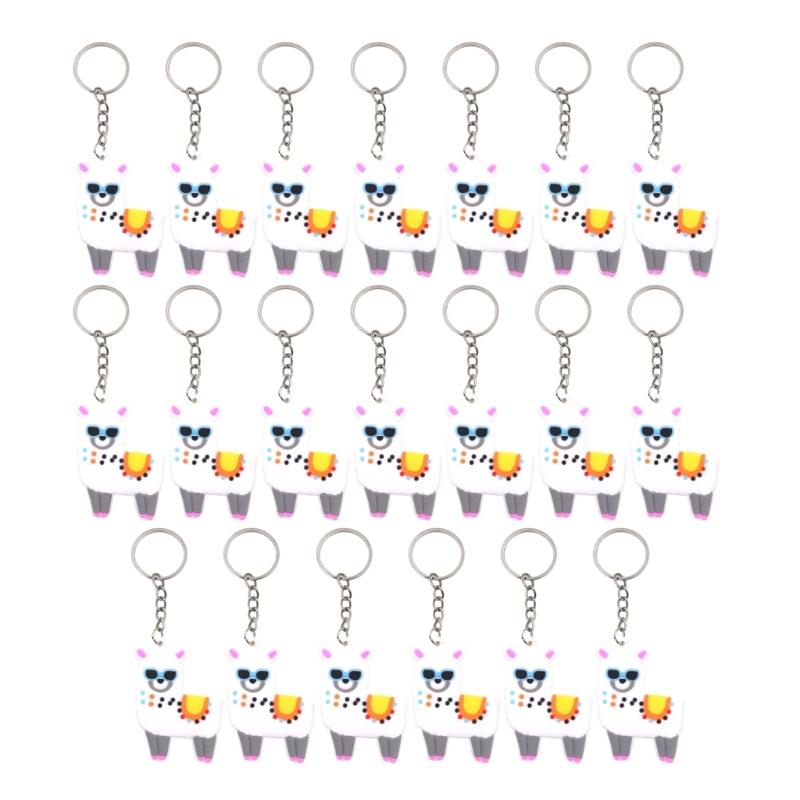 

20Pcs Alpacas Keychain Charm Soft PVC Novelty Animal Pattern Alpacas Party Supplies Suitable for Backpacks and Phones