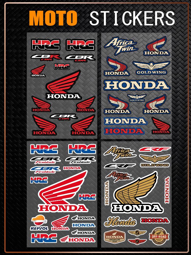 FOR HONDA RACING Safety Reflective Waterproof Auto Decal Scratch Cover Stickers Universal For Bike Helmet Mug Refrigerator