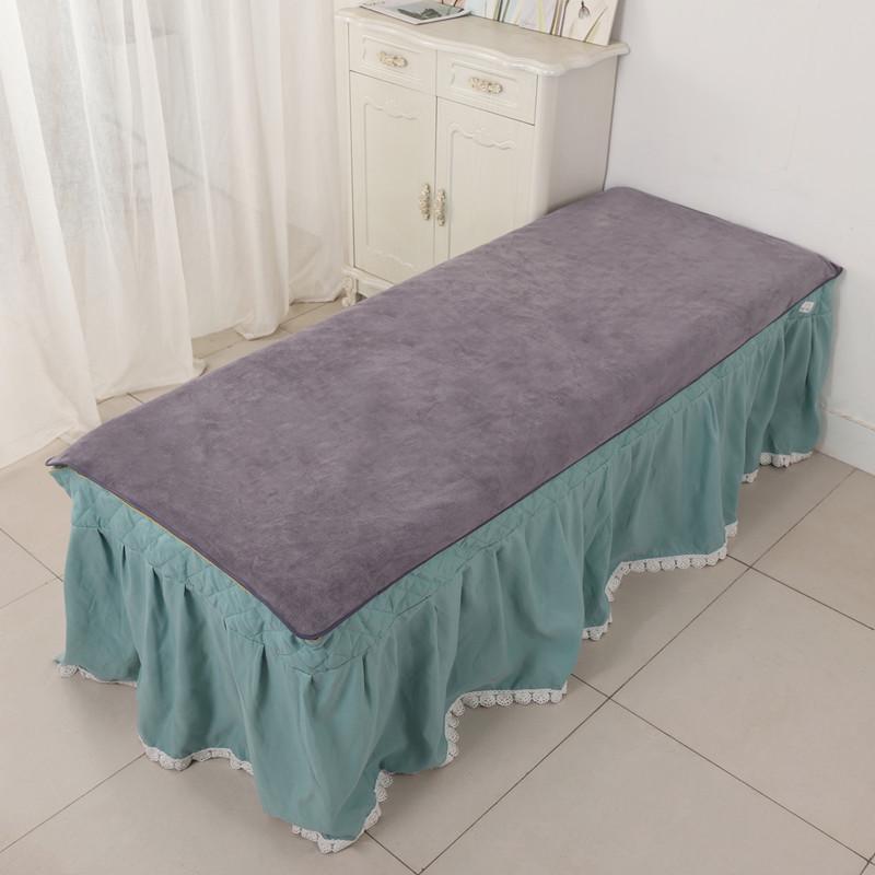 Gray Large Soft Absorbent Beauty Salon Bed Towel with Hole