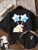 Kawaii Star Lollipop Graphic T Shirt Women Cute Candy Print Tee Harajuku Anime Sweet Girl Short Sleeve Casual Loose Summer Top