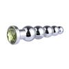 Sex Toys Adult Toys Metal Sex Product Sago Cycas Flowering Handle Rhinestone Five-Bead Anal Plug Stainless Steel