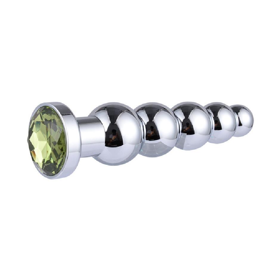 Sex Toys Adult Toys Metal Sex Product Sago Cycas Flowering Handle Rhinestone Five-Bead Anal Plug Stainless Steel