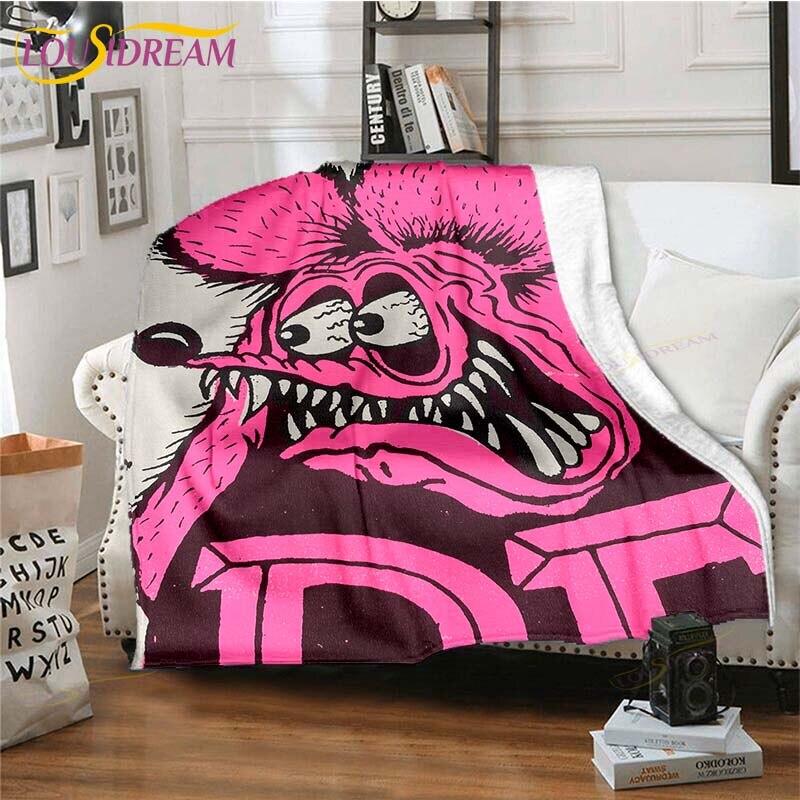 Rat Fink Blanket Throw Blanket Couch Quilt Cover Travel Bedding Throw Blanket Flannel Blanket Bedspread Blankets for Beds