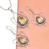 Lemon Topaz Gemstone Mother's Day Jewelry Pendant Earring Set