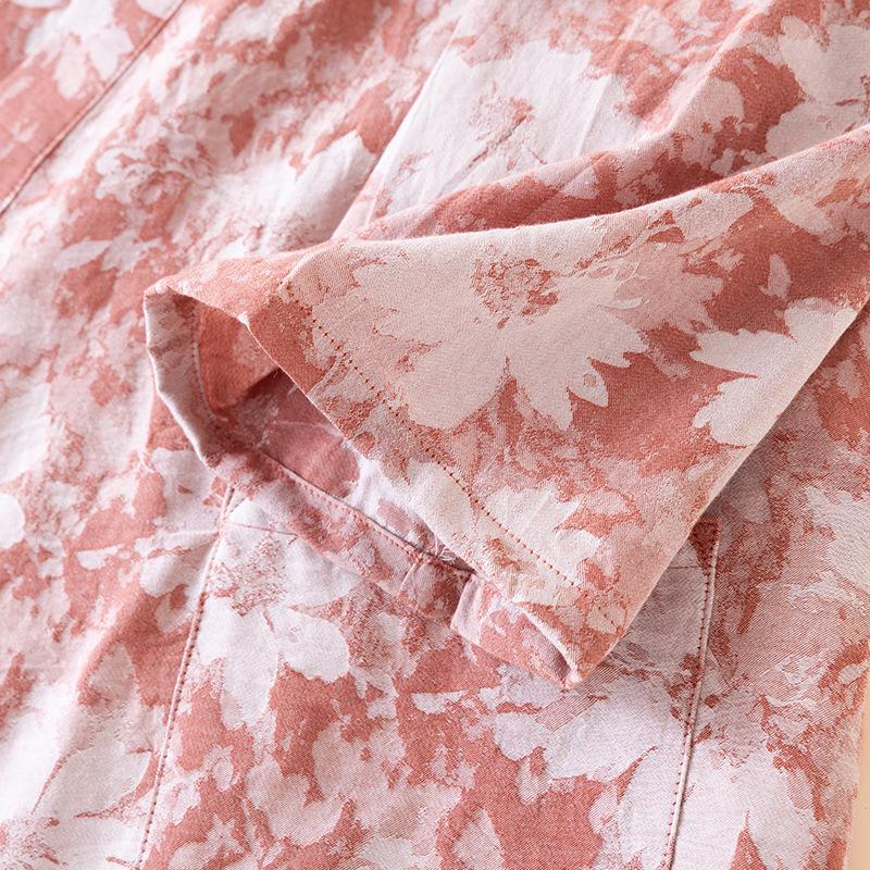 Damen Baumwoll Sommer Kimono-Stil Gaze Bademantel Pyjama, Große Größen, Mittellang Jacquard Nachtwäsche