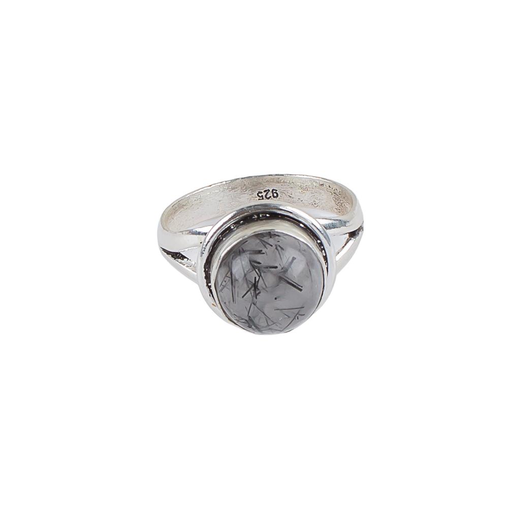 Natrurl Black Rutile Gemstone 925 Sterling Silver Jewelry Handmade Stylish Ring RR-11-28