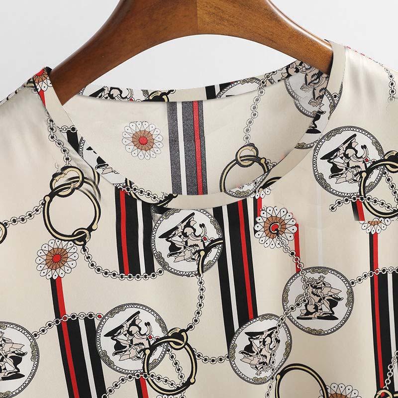 Ice Silk Short Sleeve T-Shirt Women's Printed Thin Top Pullover Bottoming Shirt Summer New Plus Size Stretch Top Lightweight and Breathable Fabric