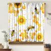 Verdunkelnde Sonnenblumen-Vorhänge Lustiger Gelber Ton Geometrie Wabenmuster Floral Nahtloses Muster Fensterdekorationen Vorhang Modern Polyester Mit Stange