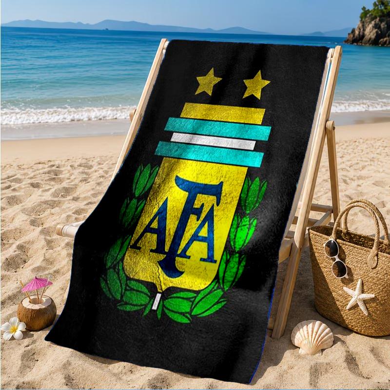 Asciugamano da Spiaggia in Microfibra Stampato Squadra di Calcio Argentina, Morbido e Assorbente, Asciugatura Rapida, Ideale per Viaggi Estivi, Essenziale per la Spiaggia, Piscina