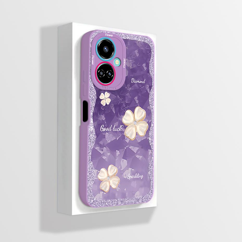 For Tecno Camon 19 Case Camon 19 Pro Neo Phone Case Astronaut Flower Camera Protection Anti Drop Liquid Silicone Soft Back Cover
