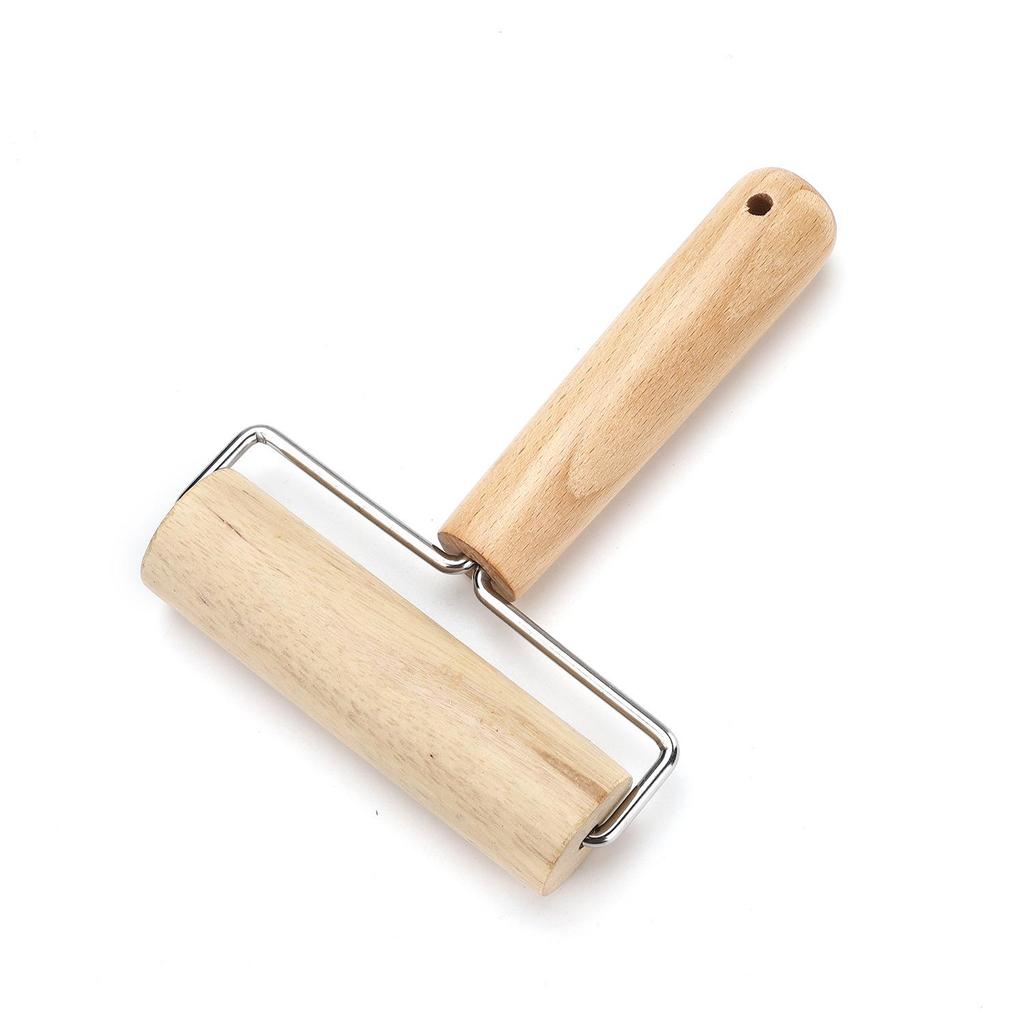 Beech Wood Double-Headed Rolling Pin with Solid Wooden Handle for Dumpling Skins and Baking