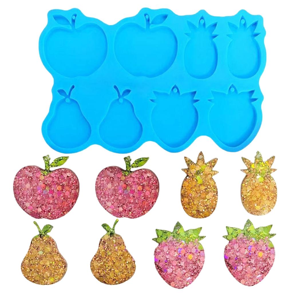 Fruit Pear Earring Decor Mold DIY Epoxy Resin Keychain Silicone Mold Pendant Mold Home Decorations Mold