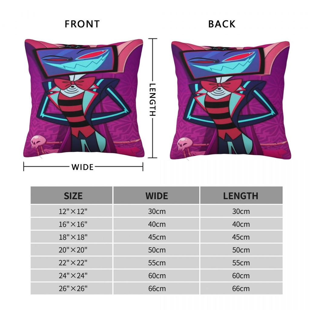 Hazbines Hoteles Alastor Vox 2 Printing Pillowcases Cushion Cover Pillow Covers Warm Car Decorations Zippered Multi Size
