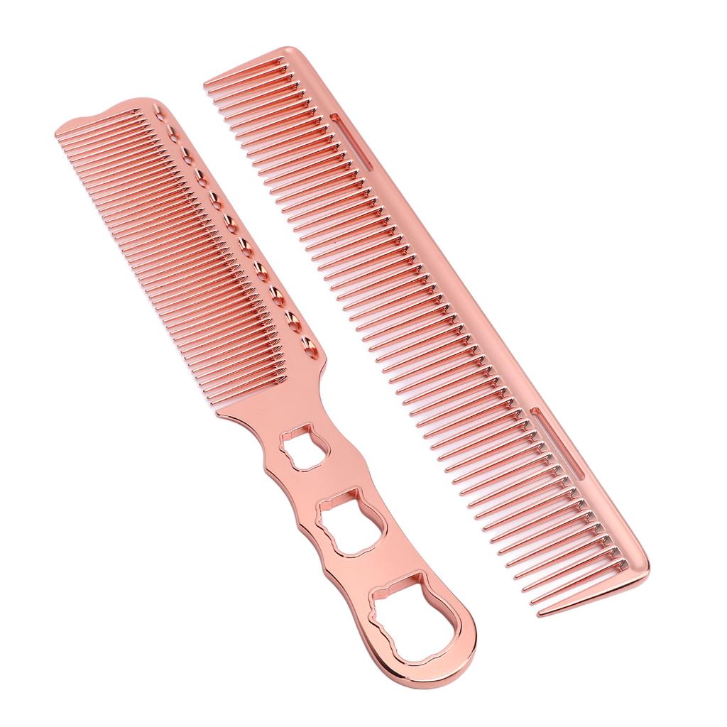 2 Stück Aluminium Haarkamm Feinzahn Hitzebeständig Haarstyling Metallkamm für Salon