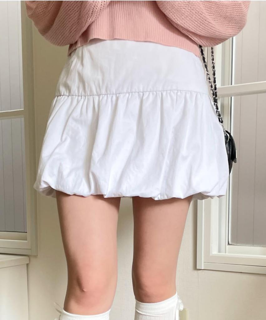 Balloon Mini Skirt Pants Clothes Miniskirt Girly F White [WEGO] Women's