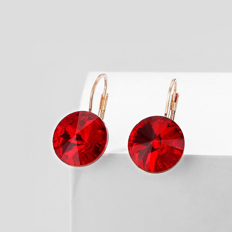 Fashion Classic Crystals Hoop Earring Leverback Dangle Earrings Party Jewelry for Women Gift