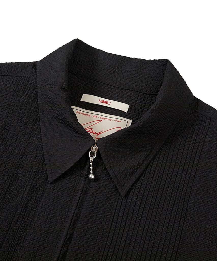 MMIC Leaf Zip-Up Shirt Black