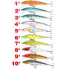 1PACK/10 section Fishing Lure Crank Bait Swim bait Bass Shad Dace 3D eyes Fishing Tools